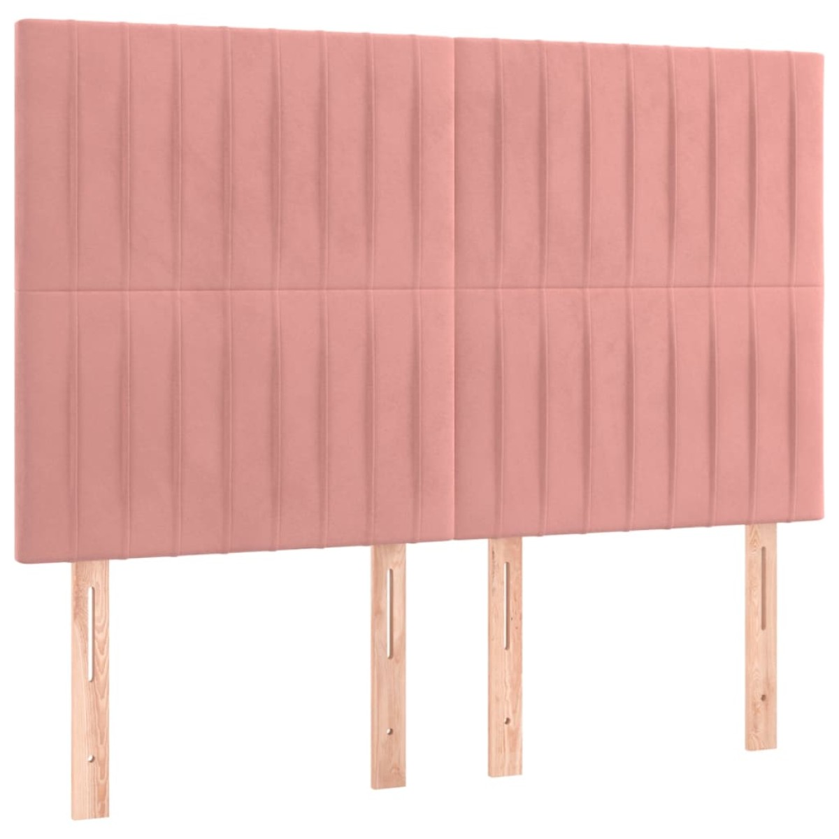 vidaXL Κρεβάτι Boxspring με Στρώμα & LED Ροζ 140x200 εκ. Βελούδινο