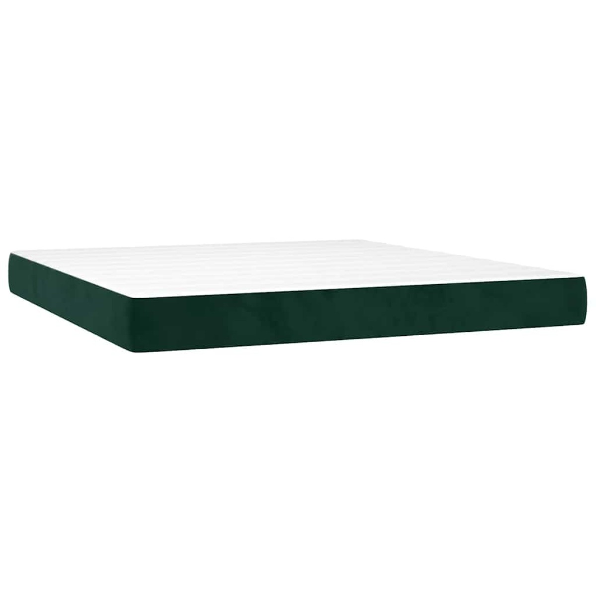 vidaXL Κρεβάτι Boxspring με Στρώμα & LED Σκ. Πράσινο 180x200εκ Βελούδο