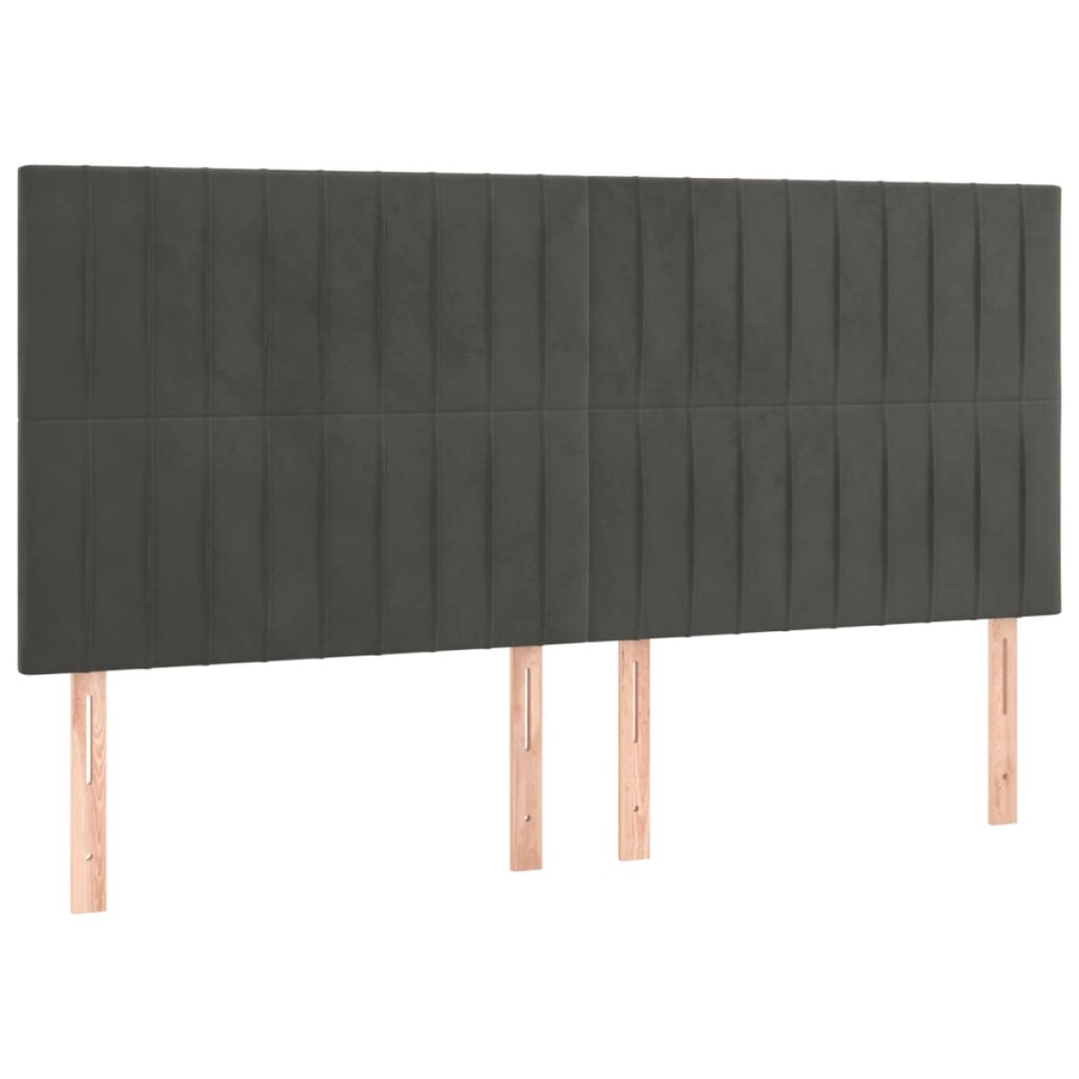 vidaXL Κρεβάτι Boxspring με Στρώμα & LED Σκ. Γκρι 200x200εκ. Βελούδινο