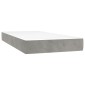 vidaXL Κρεβάτι Boxspring με Στρώμα & LED Αν.Γκρι 90x190 εκ. Βελούδινο