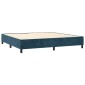 vidaXL Κρεβάτι Boxspring με Στρώμα & LED Σκ. Μπλε 200x200εκ. Βελούδινο