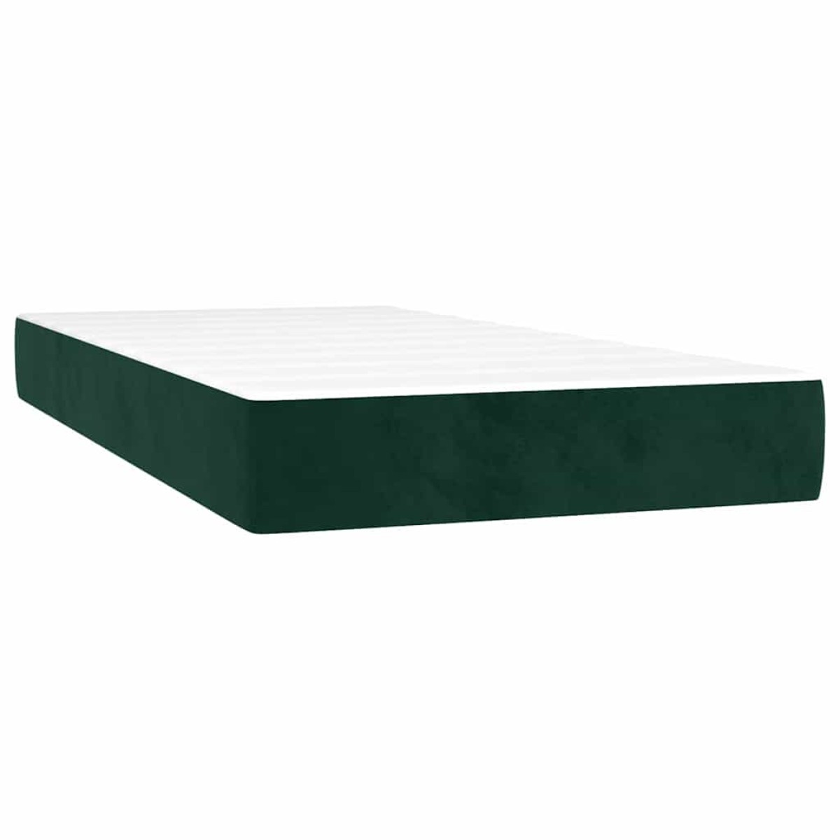 vidaXL Κρεβάτι Boxspring με Στρώμα & LED Σκ. Πράσινο 80x200 εκ Βελούδο