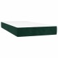 vidaXL Κρεβάτι Boxspring με Στρώμα & LED Σκ. Πράσινο 80x200 εκ Βελούδο