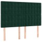 vidaXL Κρεβάτι Boxspring με Στρώμα & LED Σκ. Πράσινο 140x190εκ Βελούδο