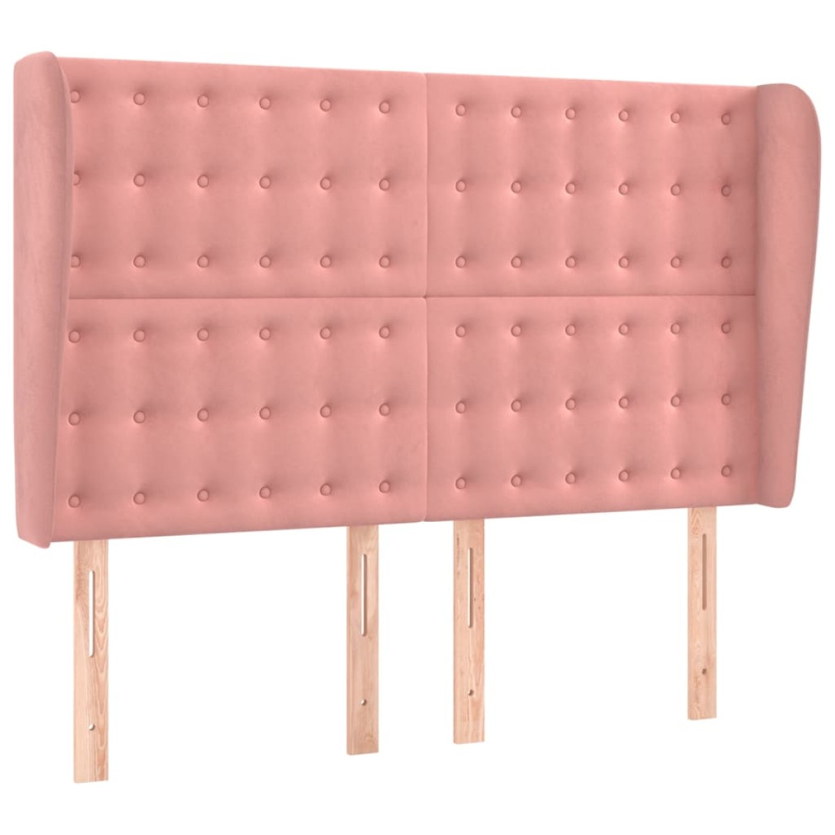 vidaXL Κρεβάτι Boxspring με Στρώμα & LED Ροζ 140x200 εκ. Βελούδινο