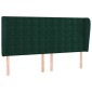 vidaXL Κρεβάτι Boxspring με Στρώμα & LED Σκ. Πράσινο 160x200εκ Βελούδο