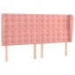 vidaXL Κρεβάτι Boxspring με Στρώμα & LED Ροζ 180x200 εκ. Βελούδινο