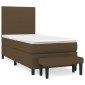 vidaXL Κρεβάτι Boxspring με Στρώμα Σκούρο Καφέ 100x200 εκ. Υφασμάτινο