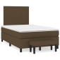 vidaXL Κρεβάτι Boxspring με Στρώμα Σκούρο Καφέ 120x200 εκ. Υφασμάτινο