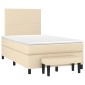 vidaXL Κρεβάτι Boxspring με Στρώμα Κρεμ 120x200 εκ. Υφασμάτινο