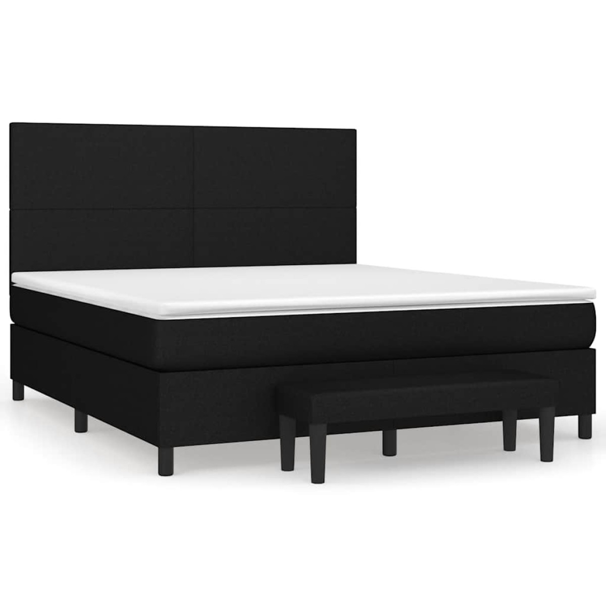 vidaXL Κρεβάτι Boxspring με Στρώμα Μαύρο 180x200 εκ. Υφασμάτινο