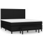 vidaXL Κρεβάτι Boxspring με Στρώμα Μαύρο 180x200 εκ. Υφασμάτινο