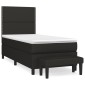 vidaXL Κρεβάτι Boxspring με Στρώμα Μαύρο 80 x 200 εκ. Υφασμάτινο