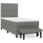 vidaXL Κρεβάτι Boxspring με Στρώμα Σκούρο Γκρι 90x190 εκ. Υφασμάτινο
