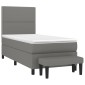vidaXL Κρεβάτι Boxspring με Στρώμα Σκούρο Γκρι 90x190 εκ. Υφασμάτινο