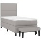 vidaXL Κρεβάτι Boxspring με Στρώμα Ανοιχτό Γκρι 90x200 εκ. Υφασμάτινο