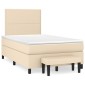 vidaXL Κρεβάτι Boxspring με Στρώμα Κρεμ 120x200 εκ. Υφασμάτινο