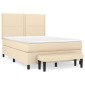 vidaXL Κρεβάτι Boxspring με Στρώμα Κρεμ 140x190 εκ. Υφασμάτινο