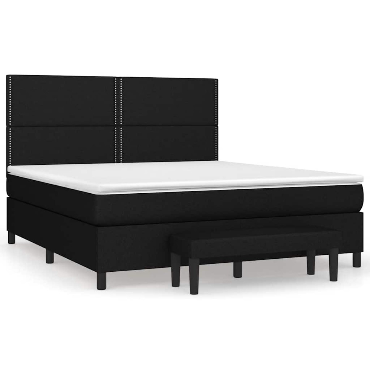 vidaXL Κρεβάτι Boxspring με Στρώμα Μαύρο 160x200 εκ. Υφασμάτινο