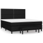 vidaXL Κρεβάτι Boxspring με Στρώμα Μαύρο 180x200 εκ. Υφασμάτινο