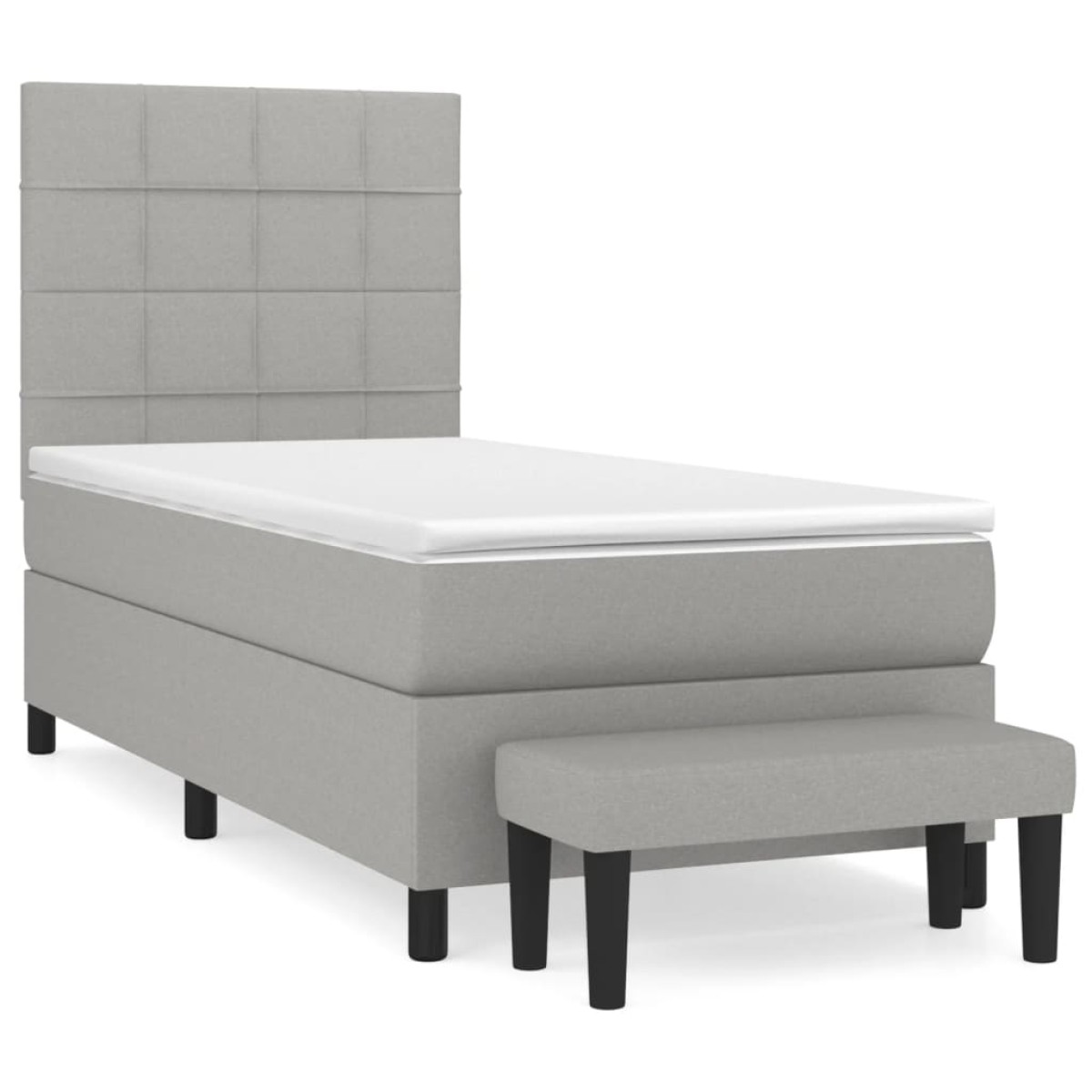 vidaXL Κρεβάτι Boxspring με Στρώμα Ανοιχτό Γκρι 80x200 εκ. Υφασμάτινο