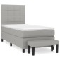 vidaXL Κρεβάτι Boxspring με Στρώμα Ανοιχτό Γκρι 80x200 εκ. Υφασμάτινο