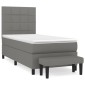 vidaXL Κρεβάτι Boxspring με Στρώμα Σκούρο Γκρι 80x200 εκ. Υφασμάτινο