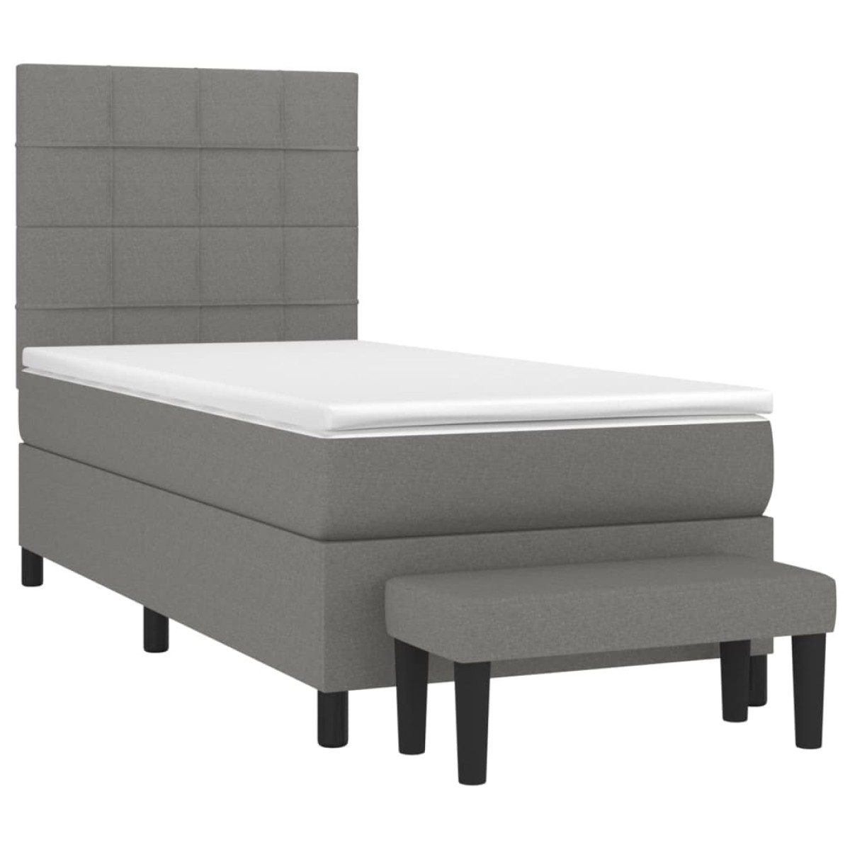 vidaXL Κρεβάτι Boxspring με Στρώμα Σκούρο Γκρι 80x200 εκ. Υφασμάτινο