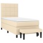 vidaXL Κρεβάτι Boxspring με Στρώμα Κρεμ 80 x 200 εκ. Υφασμάτινο