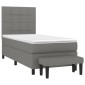 vidaXL Κρεβάτι Boxspring με Στρώμα Σκούρο Γκρι 90x200 εκ. Υφασμάτινο
