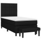 vidaXL Κρεβάτι Boxspring με Στρώμα Μαύρο 90x200 εκ. Υφασμάτινο