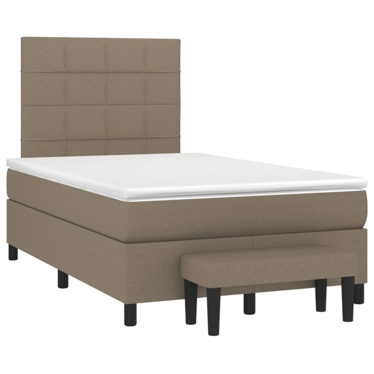 vidaXL Κρεβάτι Boxspring με Στρώμα Taupe 120x200 εκ. Υφασμάτινο