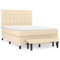 vidaXL Κρεβάτι Boxspring με Στρώμα Κρεμ 140x200 εκ. Υφασμάτινο