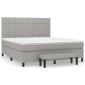 vidaXL Κρεβάτι Boxspring με Στρώμα Ανοιχτό Γκρι 180x200 εκ. Υφασμάτινο
