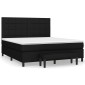 vidaXL Κρεβάτι Boxspring με Στρώμα Μαύρο 180x200 εκ. Υφασμάτινο