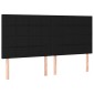 vidaXL Κρεβάτι Boxspring με Στρώμα Μαύρο 180x200 εκ. Υφασμάτινο