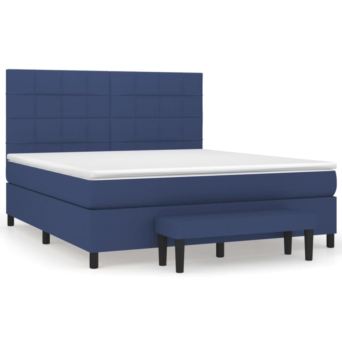 vidaXL Κρεβάτι Boxspring με Στρώμα Μπλε 180x200 εκ. Υφασμάτινο