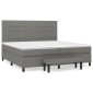 vidaXL Κρεβάτι Boxspring με Στρώμα Σκούρο Γκρι 200x200 εκ. Υφασμάτινο