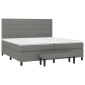 vidaXL Κρεβάτι Boxspring με Στρώμα Σκούρο Γκρι 200x200 εκ. Υφασμάτινο