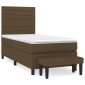 vidaXL Κρεβάτι Boxspring με Στρώμα Σκούρο Καφέ 80x200 εκ. Υφασμάτινο