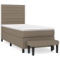 vidaXL Κρεβάτι Boxspring με Στρώμα Taupe 80x200 εκ. Υφασμάτινο