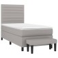 vidaXL Κρεβάτι Boxspring με Στρώμα Ανοιχτό Γκρι 90x200 εκ. Υφασμάτινο
