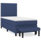 vidaXL Κρεβάτι Boxspring με Στρώμα Μπλε 90x200 εκ.Υφασμάτινο