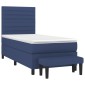 vidaXL Κρεβάτι Boxspring με Στρώμα Μπλε 90x200 εκ.Υφασμάτινο