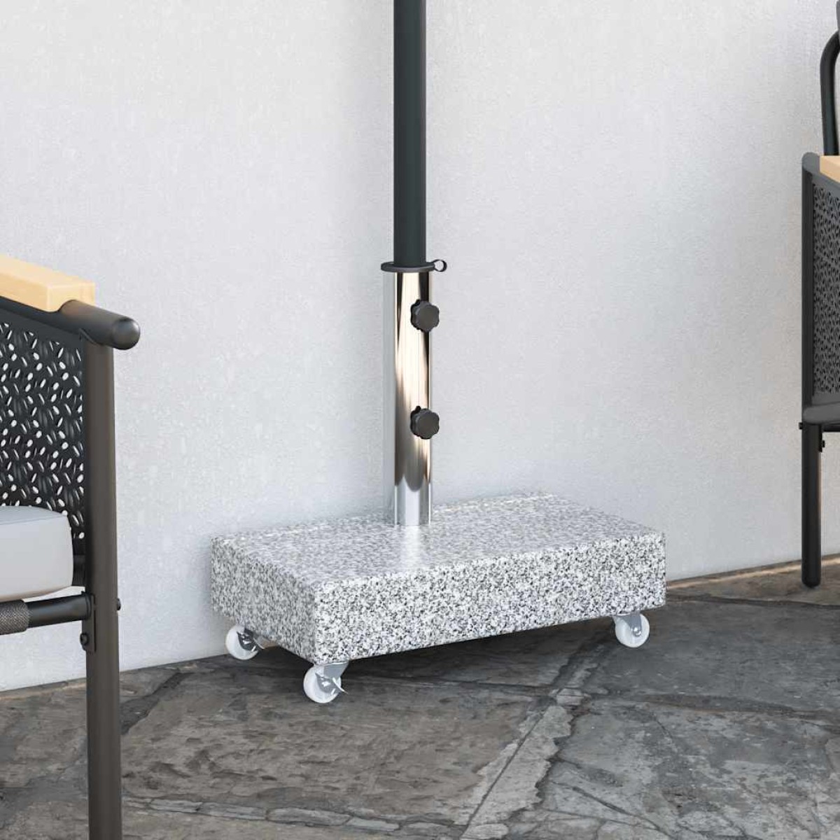 vidaXL Βάση Ομπρέλας Ανοιχτό Γκρι 45 x 25 x 8,3 εκ. από Γρανίτη