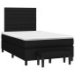 vidaXL Κρεβάτι Boxspring με Στρώμα Μαύρο 120x200 εκ. Υφασμάτινο