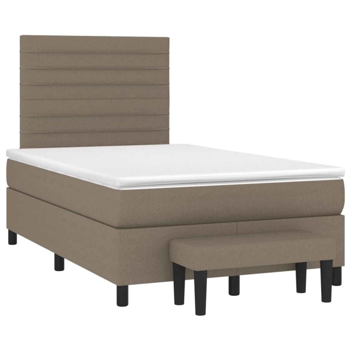 vidaXL Κρεβάτι Boxspring με Στρώμα Taupe 120x200 εκ. Υφασμάτινο