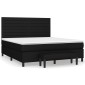 vidaXL Κρεβάτι Boxspring με Στρώμα Μαύρο 160x200 εκ. Υφασμάτινο