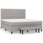 vidaXL Κρεβάτι Boxspring με Στρώμα Ανοιχτό Γκρι 180x200 εκ. Υφασμάτινο