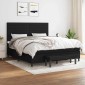 vidaXL Κρεβάτι Boxspring με Στρώμα Μαύρο 180x200 εκ. Υφασμάτινο